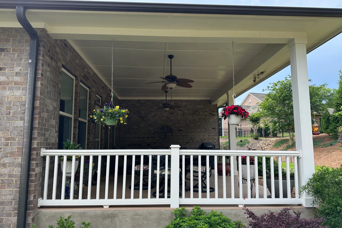 Existing outdoor area before 3-season enclosure Matthews NC
