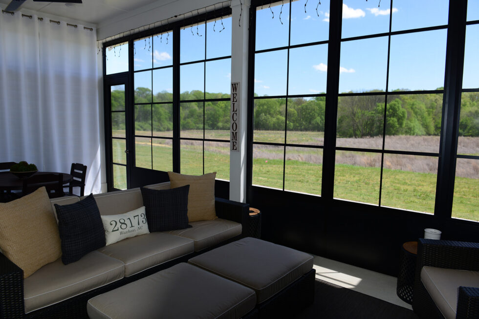 Transformed open porch into a 3-season retreat