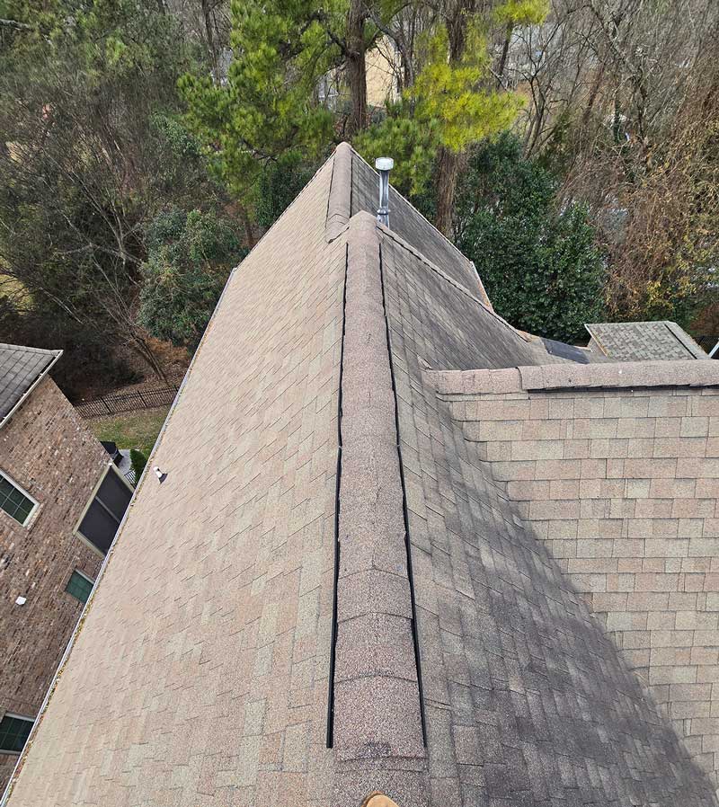 Roof in Charlotte before replacement due to active leaks