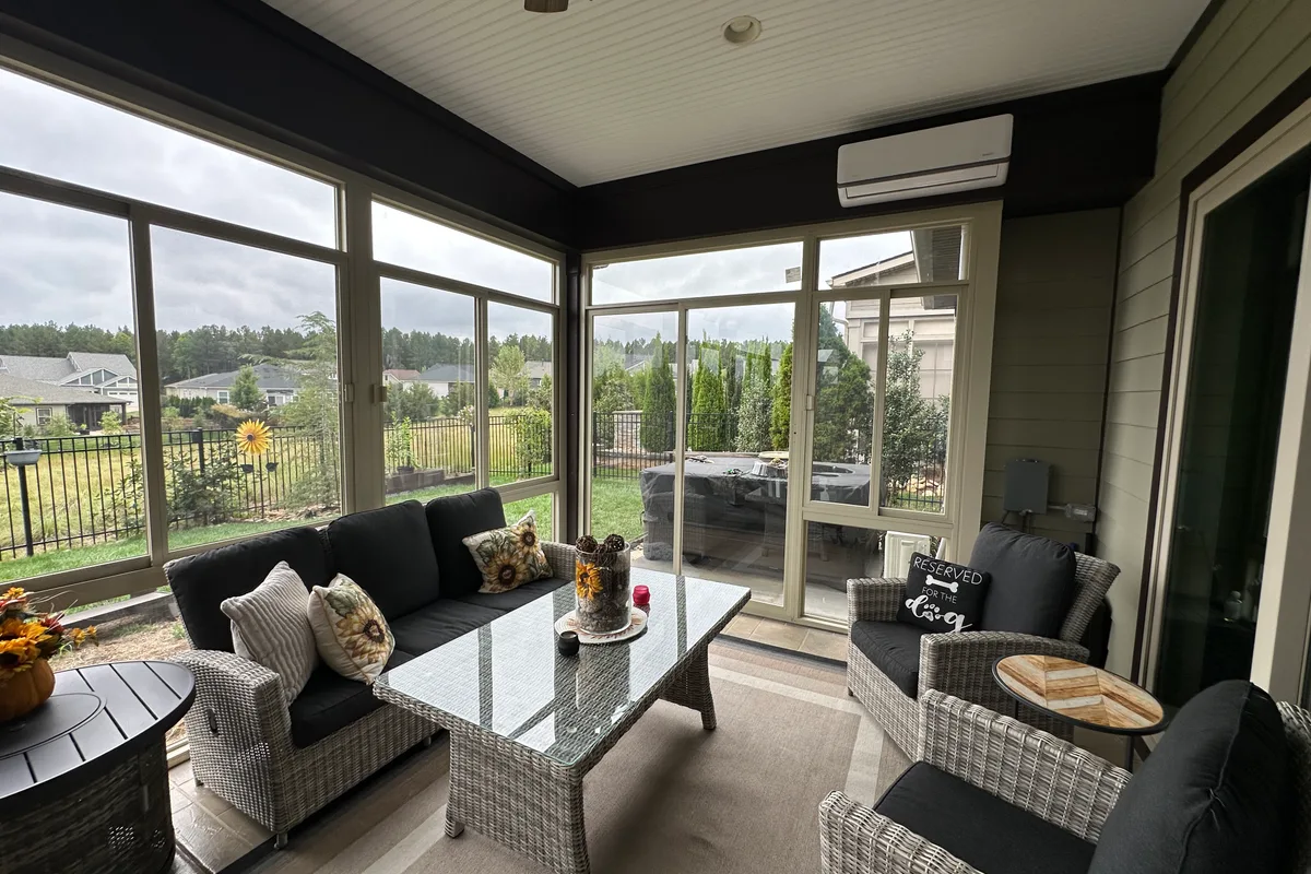 3-season room glass panel detail Stanley Gaston County