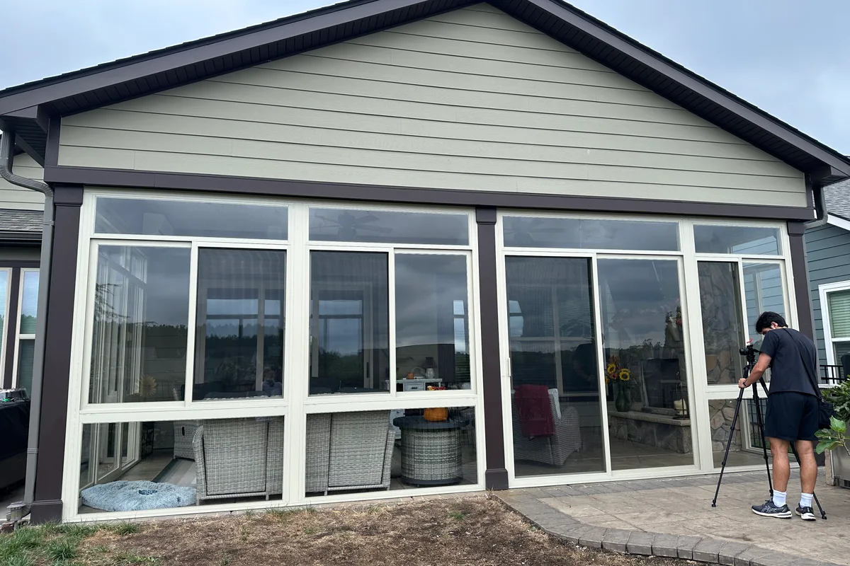 3-season glass room framing detail Charlotte NC area