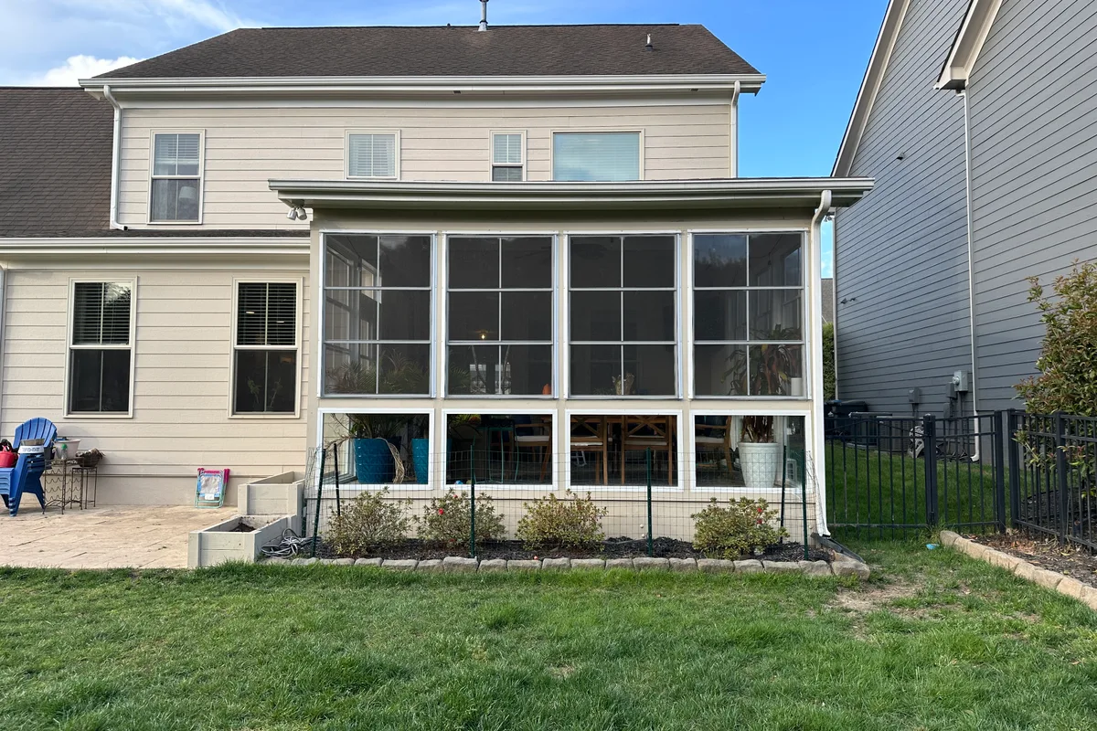 3-season sunroom vinyl enclosure installation detail Lancaster County SC