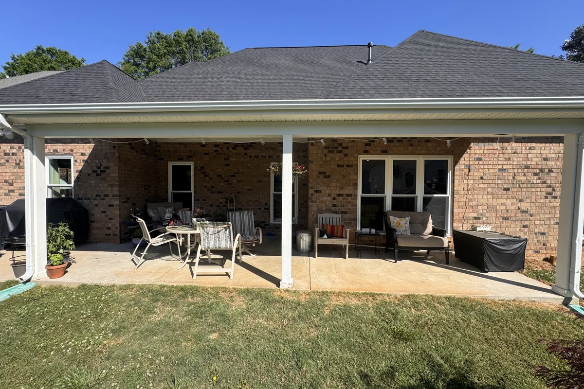 Existing porch structure before screen enclosure installation in Union County NC