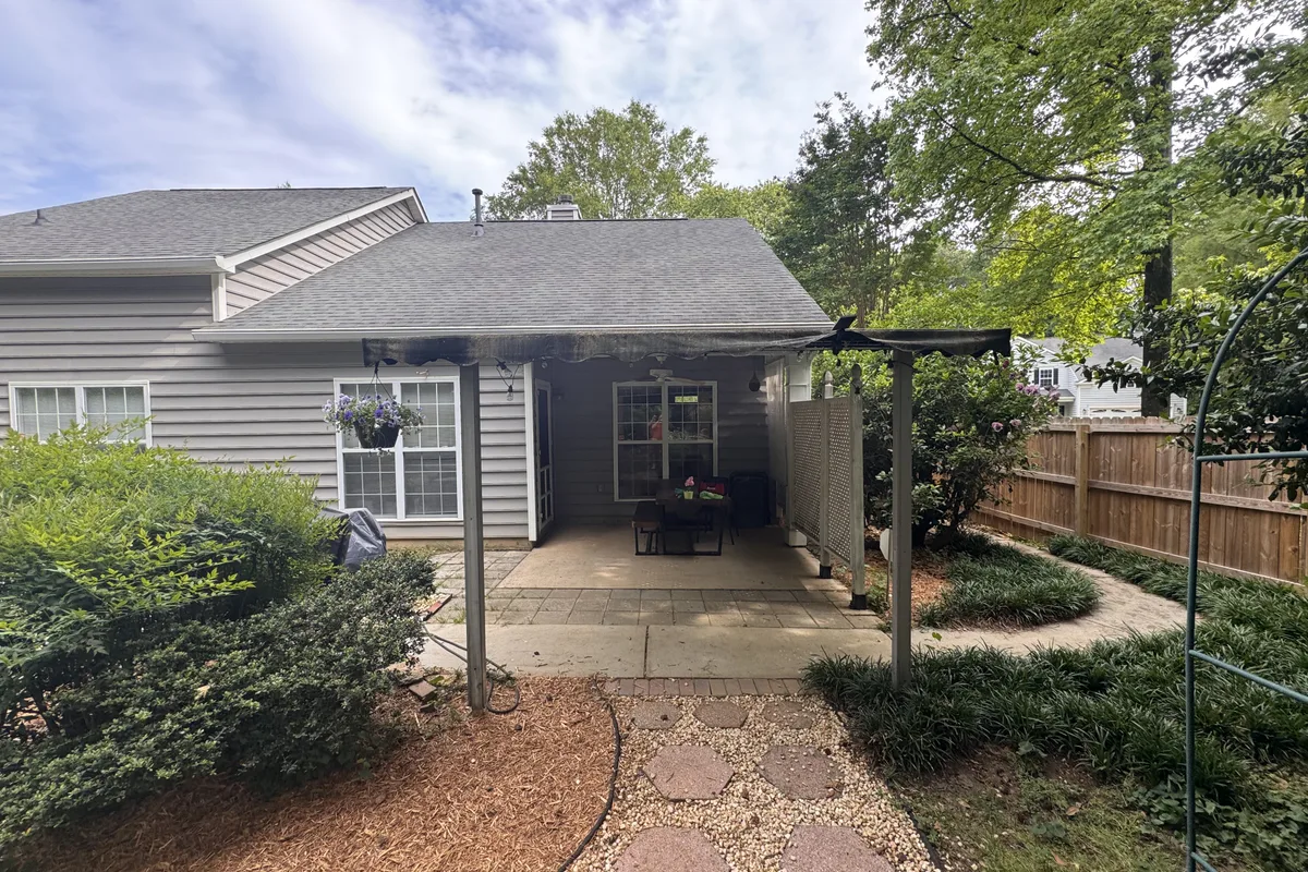 Existing structure prior to screen room installation in Thorston Hill, Charlotte NC